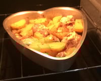 Coxa de frango assada com batatas