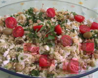 Salada de grão-de-bico com bacalhau da Veronica