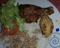 Frango assado com creme de cebola e maionese