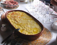 Escondidinho de bacalhau com batata palha