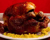 Frango assado recheado com farofa fácil