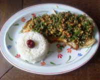 Truta grelhada com castanha de caju