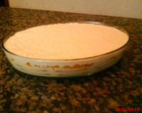 Pavê de creme com pêssego