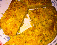 Omelete de sardinha com macarrão da polly