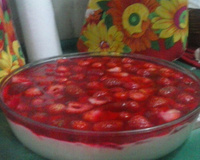 Doce de gelatina com creme