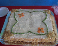 Bolo salgado em 3 camadas