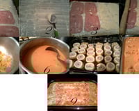 Rondelli de massa de pastel com requeijão, presunto e queijo