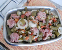 Quiabo com lingüiça