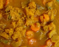 Carne saborosa com abóbora e cenoura