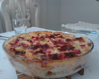 Gratinado de batata com presunto e queijo