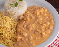 Estrogonofe de camarão