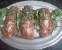 Filé de frango a parmegiana recheado