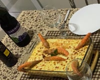 Risoto de camarão com requeijão