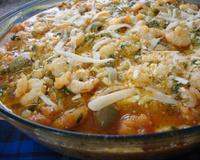 Camarão com creme de chuchu