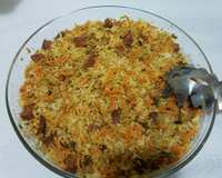 Arroz farofa divino para churrasco