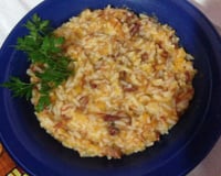 Risoto de carne seca com abóbora