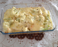 Frango com couve flor ao molho branco