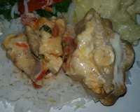 Cação com creme de leite