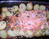 Salmão com batatas