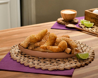 Camarão falso empanado