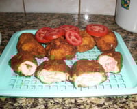 Rolês de frango recheado