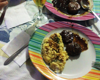 Risoto de limão com medalhão de filé mignon e shimeji