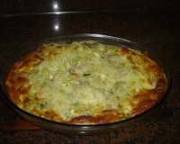 Souflé de abobrinha com frios e queijo branco