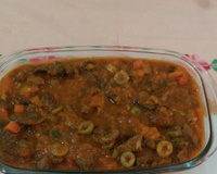 Carne saborosa com abóbora e cenoura