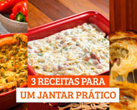 Macarrão com bacon e molho branco