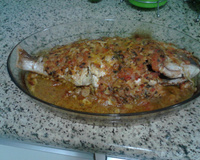 Pargo assado no forno