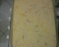 Macarrão com molho branco presunto e mussarela