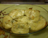 Batata fatiada com ricota