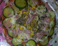 Pizza de abóbrinha com massa de pastel