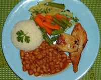 Frango grelhado com legumes
