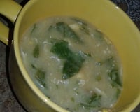 Sopa de fubá com couve