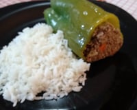 Pimentão recheado com carne moída
