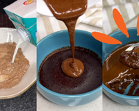 Brownie saudável de micro-ondas SEM OVO e SEM BANANA pra fazer hoje: receita de 5 ingredientes fica pronta em menos de 1 minuto