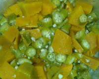 Refogado de quiabo com abóbora