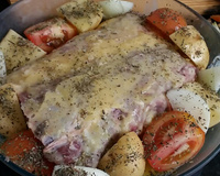 Contra-filé (chorizo) ao forno com batata bolinha