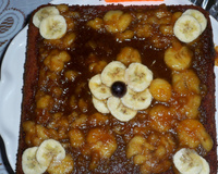 Bolo de banana com calda delícia