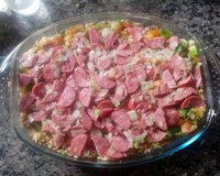 Arrumadinho de arroz com lentilha