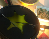 Fondue de camarão no leite de coco maravilhoso