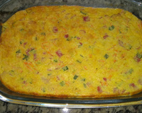 Suflê de cenoura ralada com presunto e queijo