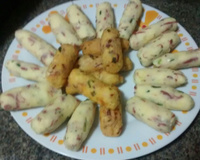 Bolinho de mandioca com recheio de carne seca