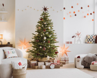 Árvore de Natal com 1,80m e mil galhos caiu para a metade do preço