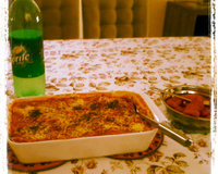 Macarrão ao molho rosé com queijo e presunto