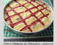 Torta cremosa de presunto e queijo e arroz do Lúcio Cezar
