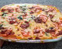 Filé de tilápia com batatas e requeijão ao forno