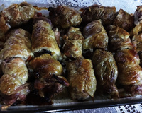 Coxa e sobrecoxa de frango recheada