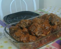 Rabada com polenta e agrião